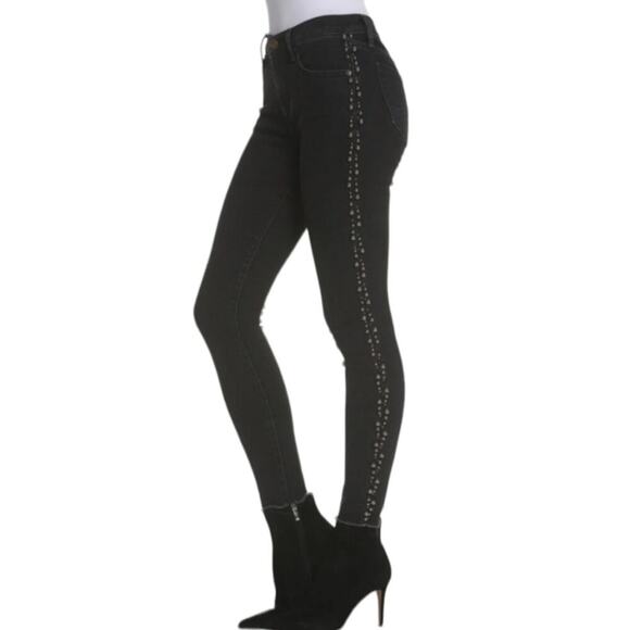 Driftwood Jackie Studded Jeans Black Skinny Denim Punk Biker Moto E Girl - Picture 2 of 14
